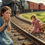 The little girl and mushrooms: